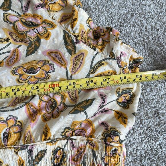 Sonoma Plus Size 4X Floral Maxi Dress Button Front Smocked Waist Swiss Dot - Picture 11 of 15